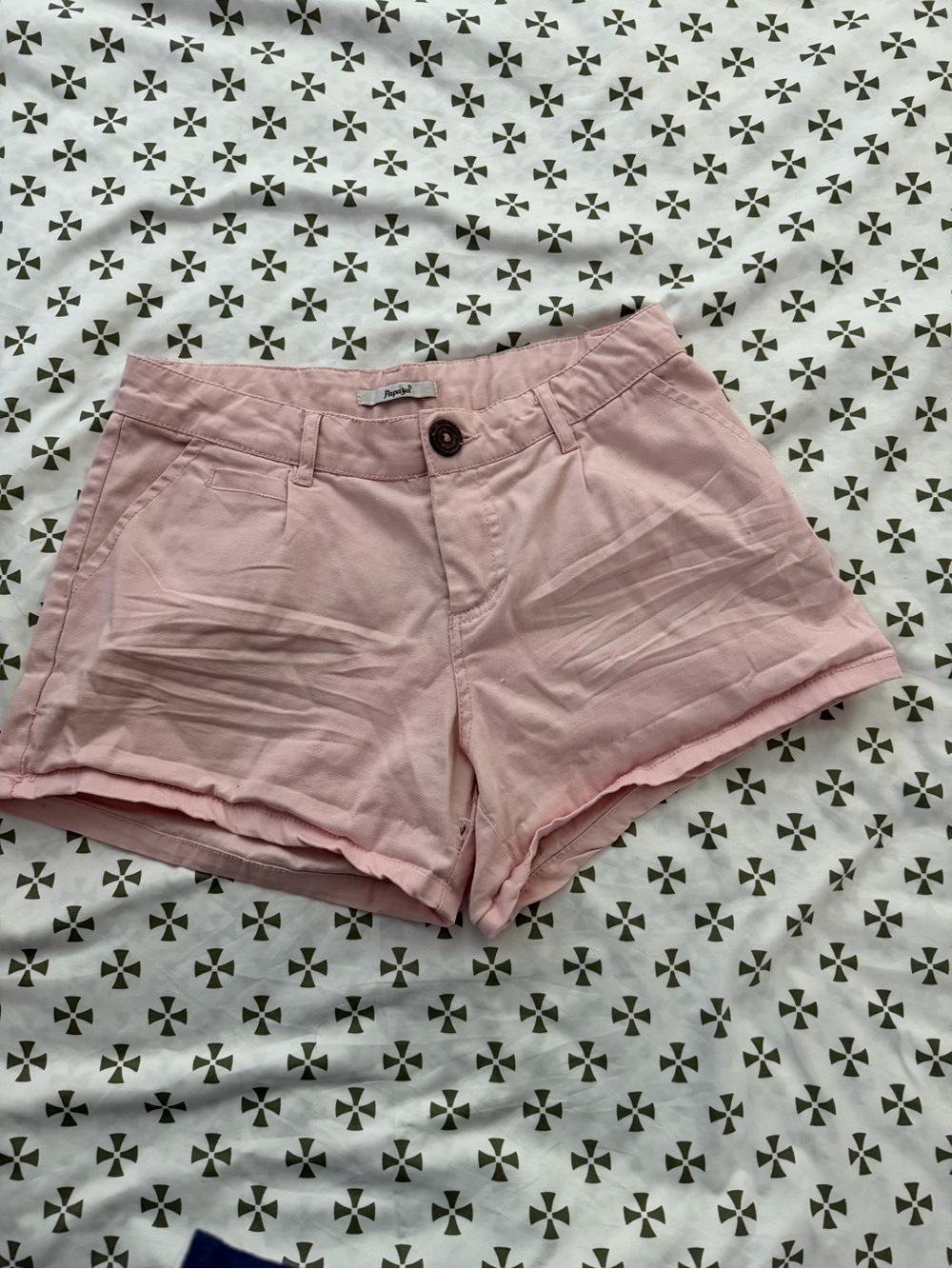 Papaya Light Pink Casual Cotton Shorts